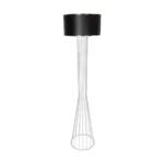 GloboStar® NOVA 201-0038 Μοντέρνο Επιδαπέδιο Φωτιστικό 1 x E27 IP20 Λευκό Μεταλλό με Μαύρο Ύφασμα - Μ38 x Π38 x Υ155cm - Image 3