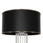 GloboStar® NOVA 201-0038 Μοντέρνο Επιδαπέδιο Φωτιστικό 1 x E27 IP20 Λευκό Μεταλλό με Μαύρο Ύφασμα - Μ38 x Π38 x Υ155cm - Image 7