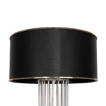 GloboStar® NOVA 201-0039 Μοντέρνο Επιδαπέδιο Φωτιστικό 1 x E27 IP20 Ασημί Μεταλλό με Μαύρο Ύφασμα - Μ38 x Π38 x Υ155cm - Image 7