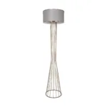 GloboStar® NOVA 201-0040 Μοντέρνο Επιδαπέδιο Φωτιστικό 1 x E27 IP20 Χρυσό Μεταλλό με Μπεζ Ύφασμα - Μ38 x Π38 x Υ155cm - Image 4