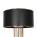GloboStar® NOVA 201-0041 Μοντέρνο Επιδαπέδιο Φωτιστικό 1 x E27 IP20 Χρυσό Μεταλλό με Μαύρο Ύφασμα - Μ38 x Π38 x Υ155cm - Image 7