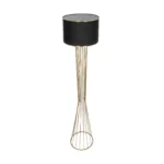 GloboStar® NOVA 201-0042 Μοντέρνο Επιδαπέδιο Φωτιστικό 1 x E27 IP20 Χρυσό Μεταλλό με Μαύρο Ύφασμα - Μ32 x Π32 x Υ155cm - Image 5