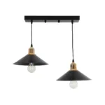 GloboStar® LUCANA 201-00043 Vintage Κρεμαστό Φωτιστικό Ράγα Vintage Δίφωτο 2 x E27 IP20 Mεταλλικό Μαύρο - Μ40 x Π25 x Υ75cm - Image 3