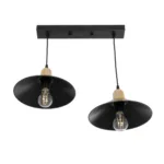 GloboStar® LUCANA 201-00043 Vintage Κρεμαστό Φωτιστικό Ράγα Vintage Δίφωτο 2 x E27 IP20 Mεταλλικό Μαύρο - Μ40 x Π25 x Υ75cm - Image 4