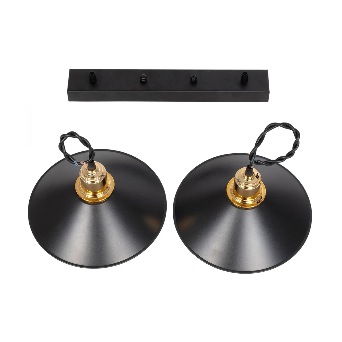 GloboStar® LUCANA 201-00043 Vintage Κρεμαστό Φωτιστικό Ράγα Vintage Δίφωτο 2 x E27 IP20 Mεταλλικό Μαύρο - Μ40 x Π25 x Υ75cm - Image 8