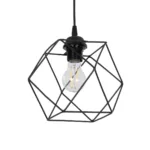 GloboStar® SOLIS 201-0045 Vintage Κρεμαστό Φωτιστικό Πλέγμα Μονόφωτο 1 x E27 IP20 Χρυσό Μέταλλο - Μ17 x Π17 x Υ75cm