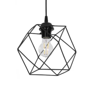 GloboStar® SOLIS 201-0045 Vintage Κρεμαστό Φωτιστικό Πλέγμα Μονόφωτο 1 x E27 IP20 Χρυσό Μέταλλο - Μ17 x Π17 x Υ75cm