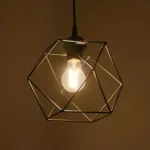 GloboStar® SOLIS 201-0045 Vintage Κρεμαστό Φωτιστικό Πλέγμα Μονόφωτο 1 x E27 IP20 Χρυσό Μέταλλο - Μ17 x Π17 x Υ75cm - Image 2