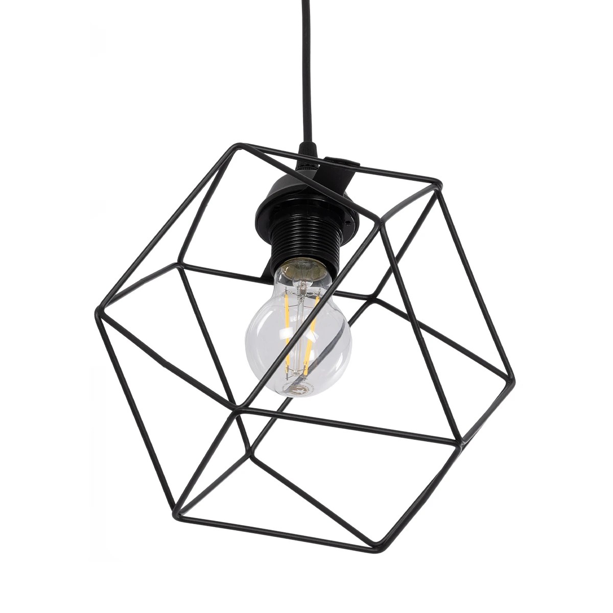 GloboStar® SOLIS 201-0045 Vintage Κρεμαστό Φωτιστικό Πλέγμα Μονόφωτο 1 x E27 IP20 Χρυσό Μέταλλο - Μ17 x Π17 x Υ75cm - Image 5