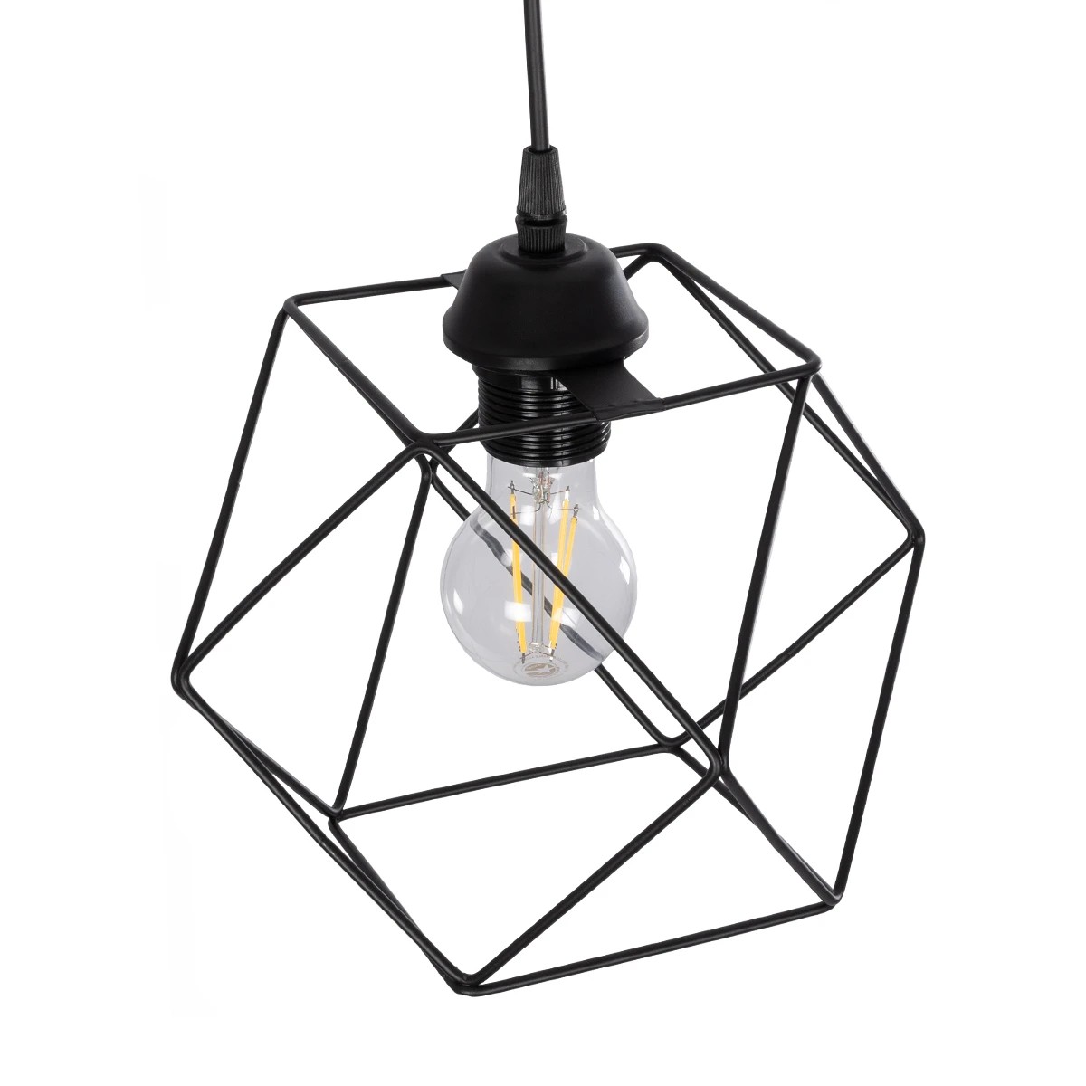 GloboStar® SOLIS 201-0045 Vintage Κρεμαστό Φωτιστικό Πλέγμα Μονόφωτο 1 x E27 IP20 Χρυσό Μέταλλο - Μ17 x Π17 x Υ75cm - Image 6