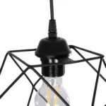 GloboStar® SOLIS 201-0045 Vintage Κρεμαστό Φωτιστικό Πλέγμα Μονόφωτο 1 x E27 IP20 Χρυσό Μέταλλο - Μ17 x Π17 x Υ75cm - Image 8