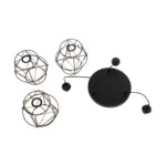 GloboStar® RAYLO 201-0048 Vintage Κρεμαστό Φωτιστικό Πλέγμα Τριφωτο 3 x E27 IP20 Mεταλλικό Μαύρο με Μπεζ Σχοινί - Μ30 x Π30 x Υ70cm - Image 10