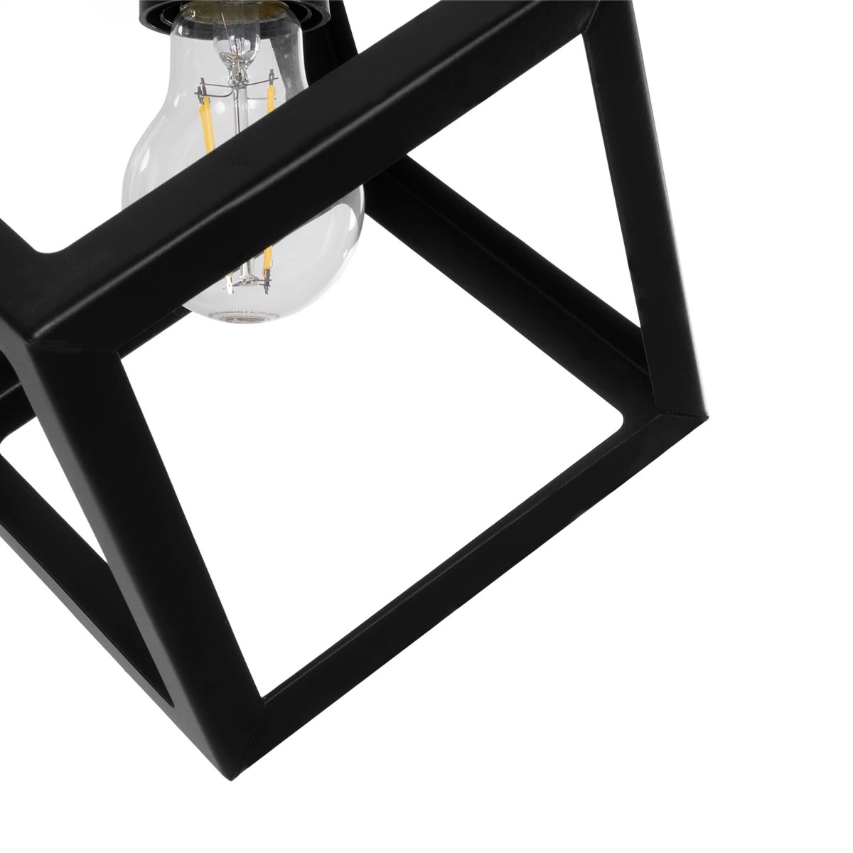 GloboStar® DISE 201-0049 Μοντέρνο Κρεμαστό Φωτιστικό Κύβος Μονόφωτο 1 x E27 IP20 Μαύρο Μέταλλο - Μ18 x Π18 x Υ68cm - Image 7