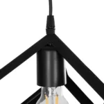 GloboStar® DISE 201-0049 Μοντέρνο Κρεμαστό Φωτιστικό Κύβος Μονόφωτο 1 x E27 IP20 Μαύρο Μέταλλο - Μ18 x Π18 x Υ68cm - Image 8