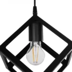 GloboStar® DISE 201-0050 Μοντέρνο Κρεμαστό Φωτιστικό Κύβος Δίφωτο 2 x E27 IP20 Μαύρο Μέταλλο - Μ30 x Π30 x Υ70cm - Image 7
