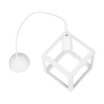 GloboStar® DISE 201-0052 Μοντέρνο Κρεμαστό Φωτιστικό Κύβος Μονόφωτο 1 x E27 IP20 Λευκό Μέταλλο - Μ18 x Π18 x Υ68cm - Image 10