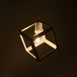 GloboStar® DISE 201-0052 Μοντέρνο Κρεμαστό Φωτιστικό Κύβος Μονόφωτο 1 x E27 IP20 Λευκό Μέταλλο - Μ18 x Π18 x Υ68cm - Image 2