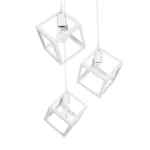GloboStar® DISE 201-0054 Μοντέρνο Κρεμαστό Φωτιστικό Κύβος Τρίφωτο 3 x E27 IP20 Λευκό Μέταλλο - Μ30 x Π30 x Υ70cm - Image 6