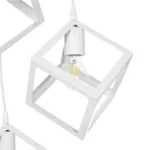 GloboStar® DISE 201-0054 Μοντέρνο Κρεμαστό Φωτιστικό Κύβος Τρίφωτο 3 x E27 IP20 Λευκό Μέταλλο - Μ30 x Π30 x Υ70cm - Image 7