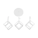 GloboStar® DISE 201-0054 Μοντέρνο Κρεμαστό Φωτιστικό Κύβος Τρίφωτο 3 x E27 IP20 Λευκό Μέταλλο - Μ30 x Π30 x Υ70cm - Image 9