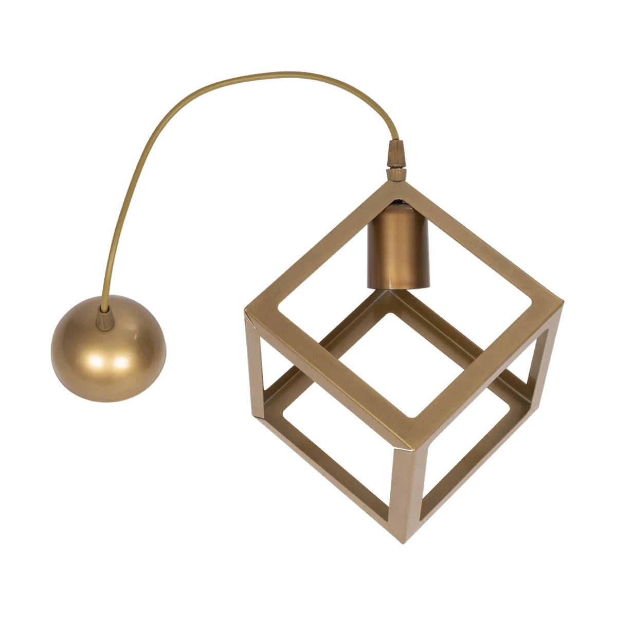 GloboStar® DISE 201-0055 Μοντέρνο Κρεμαστό Φωτιστικό Κύβος Μονόφωτο 1 x E27 IP20 Λευκό Μέταλλο - Μ18 x Π18 x Υ68cm - Image 10