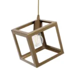 GloboStar® DISE 201-0055 Μοντέρνο Κρεμαστό Φωτιστικό Κύβος Μονόφωτο 1 x E27 IP20 Λευκό Μέταλλο - Μ18 x Π18 x Υ68cm - Image 5