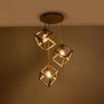 GloboStar® DISE 201-0057 Μοντέρνο Κρεμαστό Φωτιστικό Κύβος Τρίφωτο 3 x E27 IP20 Λευκό Μέταλλο - Μ30 x Π30 x Υ70cm - Image 2