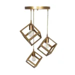 GloboStar® DISE 201-0057 Μοντέρνο Κρεμαστό Φωτιστικό Κύβος Τρίφωτο 3 x E27 IP20 Λευκό Μέταλλο - Μ30 x Π30 x Υ70cm - Image 5