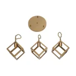 GloboStar® DISE 201-0057 Μοντέρνο Κρεμαστό Φωτιστικό Κύβος Τρίφωτο 3 x E27 IP20 Λευκό Μέταλλο - Μ30 x Π30 x Υ70cm - Image 9