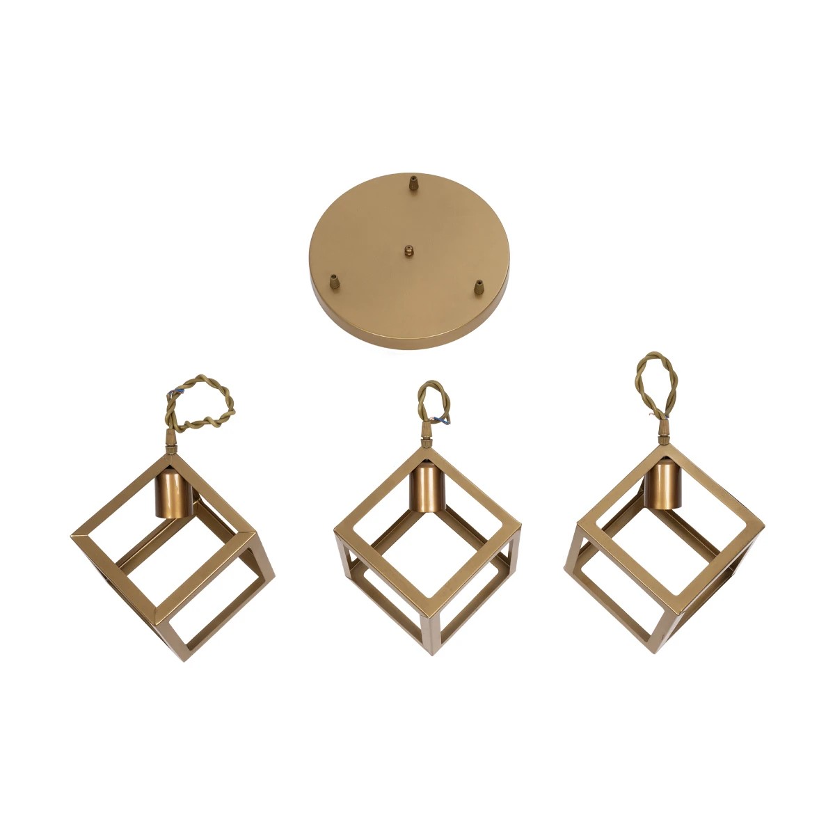 GloboStar® DISE 201-0057 Μοντέρνο Κρεμαστό Φωτιστικό Κύβος Τρίφωτο 3 x E27 IP20 Λευκό Μέταλλο - Μ30 x Π30 x Υ70cm - Image 9