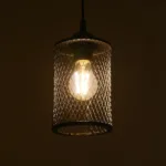 GloboStar® NOVAON 201-0058 Μοντέρνο Κρεμαστό Φωτιστικό Πλέγμα Μονόφωτο 1 x E27 IP20 Μαύρο Μέταλλο - Μ12 x Π12 x Υ70cm - Image 2