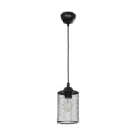 GloboStar® NOVAON 201-0058 Μοντέρνο Κρεμαστό Φωτιστικό Πλέγμα Μονόφωτο 1 x E27 IP20 Μαύρο Μέταλλο - Μ12 x Π12 x Υ70cm - Image 3