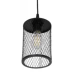 GloboStar® NOVAON 201-0058 Μοντέρνο Κρεμαστό Φωτιστικό Πλέγμα Μονόφωτο 1 x E27 IP20 Μαύρο Μέταλλο - Μ12 x Π12 x Υ70cm - Image 5