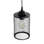 GloboStar® NOVAON 201-0058 Μοντέρνο Κρεμαστό Φωτιστικό Πλέγμα Μονόφωτο 1 x E27 IP20 Μαύρο Μέταλλο - Μ12 x Π12 x Υ70cm - Image 6