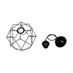 GloboStar® SOLON 201-0059 Μοντέρνο Κρεμαστό Φωτιστικό Πλέγμα Μονόφωτο 1 x E27 IP20 Μαύρο Μέταλλο - Μ22 x Π22 x Υ70cm - Image 10