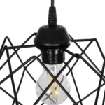 GloboStar® SOLON 201-0059 Μοντέρνο Κρεμαστό Φωτιστικό Πλέγμα Μονόφωτο 1 x E27 IP20 Μαύρο Μέταλλο - Μ22 x Π22 x Υ70cm - Image 8