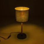 GloboStar® BRONX 201-0062 Μοντέρνο Επιτραπέζιο Φωτιστικό Μονόφωτο 1 x E27 IP20 Μαύρο Ύφασμα, Μπεζ Σχοινί με Μαύρο Μέταλλο - Μ24 x Π24 x Υ37cm - Image 2