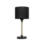 GloboStar® BRONX 201-0062 Μοντέρνο Επιτραπέζιο Φωτιστικό Μονόφωτο 1 x E27 IP20 Μαύρο Ύφασμα, Μπεζ Σχοινί με Μαύρο Μέταλλο - Μ24 x Π24 x Υ37cm - Image 3