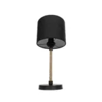 GloboStar® BRONX 201-0062 Μοντέρνο Επιτραπέζιο Φωτιστικό Μονόφωτο 1 x E27 IP20 Μαύρο Ύφασμα, Μπεζ Σχοινί με Μαύρο Μέταλλο - Μ24 x Π24 x Υ37cm - Image 4