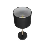 GloboStar® BRONX 201-0062 Μοντέρνο Επιτραπέζιο Φωτιστικό Μονόφωτο 1 x E27 IP20 Μαύρο Ύφασμα, Μπεζ Σχοινί με Μαύρο Μέταλλο - Μ24 x Π24 x Υ37cm - Image 5