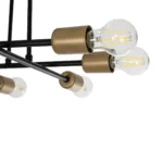 GloboStar® BLAZEA 201-0064 Vintage Οροφής Πλέγμα Πολύφωτο 8 x E27 IP20 Μπρονζέ με Μαύρο Μέταλλο - Μ40 x Π40 x Υ25cm - Image 5