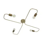 GloboStar® MOORNA 201-0065 Vintage Οροφής Πλέγμα Πολύφωτο 4 x E27 IP20 Χρυσό Μέταλλο - Μ50 x Π50 x Υ15cm - Image 4