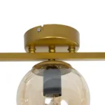 GloboStar® RADIAM 201-0066 Vintage Φωτιστικό Οροφής Ράγα Τρίφωτο 3 x E27 IP20 Χρυσό Μέταλλο με Διαφανή Μπάλα - Μ60 x Π20 x Υ25cm - Image 7