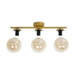 GloboStar® RADIAM 201-0066 Vintage Φωτιστικό Οροφής Ράγα Τρίφωτο 3 x E27 IP20 Χρυσό Μέταλλο με Διαφανή Μπάλα - Μ60 x Π20 x Υ25cm - Image 8