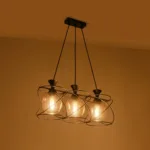 GloboStar® GLINDER 201-0067 Vintage Κρεμαστό Φωτιστικό Ράγα Τρίφωτο 3 x E27 IP20 Μαύρο Μέταλλο - Μ50 x Π15 x Υ68cm - Image 2