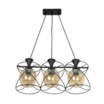 GloboStar® GLINDER 201-0067 Vintage Κρεμαστό Φωτιστικό Ράγα Τρίφωτο 3 x E27 IP20 Μαύρο Μέταλλο - Μ50 x Π15 x Υ68cm - Image 4