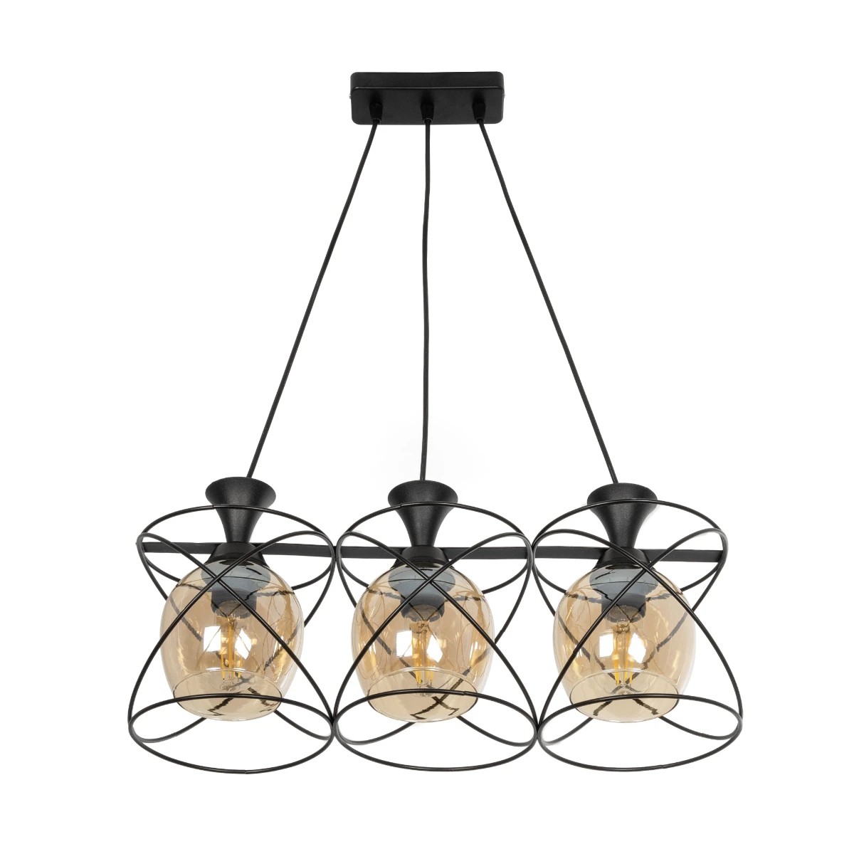 GloboStar® GLINDER 201-0067 Vintage Κρεμαστό Φωτιστικό Ράγα Τρίφωτο 3 x E27 IP20 Μαύρο Μέταλλο - Μ50 x Π15 x Υ68cm - Image 4