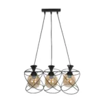 GloboStar® GLINDER 201-0067 Vintage Κρεμαστό Φωτιστικό Ράγα Τρίφωτο 3 x E27 IP20 Μαύρο Μέταλλο - Μ50 x Π15 x Υ68cm - Image 5