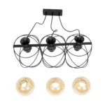 GloboStar® GLINDER 201-0067 Vintage Κρεμαστό Φωτιστικό Ράγα Τρίφωτο 3 x E27 IP20 Μαύρο Μέταλλο - Μ50 x Π15 x Υ68cm - Image 8