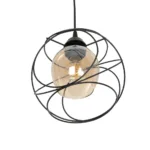 GloboStar® GLINDER 201-0068 Vintage Κρεμαστό Φωτιστικό Οροφής Πλέγμα Μονόφωτο 1 x E27 IP20 Μαύρο Μέταλλο - Μ20 x Π20 x Υ68cm - Image 5